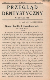Przegląd Dentystyczny 1927, R. VII, nr 5 (53)
