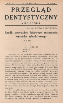 Przegląd Dentystyczny 1927, R. VII, nr 6 (54)