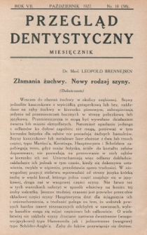 Przegląd Dentystyczny 1927, R. VII, nr 10 (58)