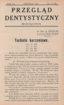 Przegląd Dentystyczny 1927, R. VII, nr 11 (59)