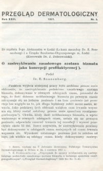 Przegląd Dermatologiczny: organ Polskiego T-wa Dermatologicznego 1927, R. XXII, nr 3