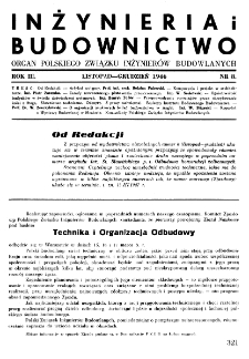 Inżynieria i Budownictwo : organ Związku Polskich Inżynier&oacute;w Budowlanych R. III nr. 8 (1946)