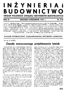 Inżynieria i Budownictwo : organ Związku Polskich Inżynier&oacute;w Budowlanych R. IV nr. 9-10 (1947)