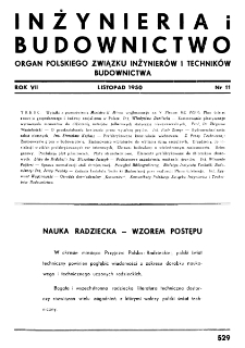 Inżynieria i Budownictwo : organ Związku Polskich Inżynier&oacute;w Budowlanych R. VII nr. 11 (1950)