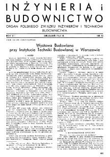 Inżynieria i Budownictwo : organ Związku Polskich Inżynier&oacute;w Budowlanych R. VIII nr. 12 (1951)