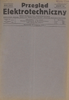 Przegląd Elektrotechniczny : organ Stowarzyszenia Elektrotechnik&oacute;w Polskich R. XXVI z. 7-8 (1950)