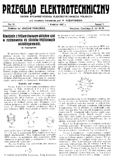 Przegląd Elektrotechniczny : organ Stowarzyszenia Elektrotechnik&oacute;w Polskich R. IX z. 7 (1927)