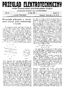 Przegląd Elektrotechniczny : organ Stowarzyszenia Elektrotechnik&oacute;w Polskich R. IX z. 10 (1927)