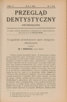 Przegląd Dentystyczny R. IV (1924) nr 3 (21)