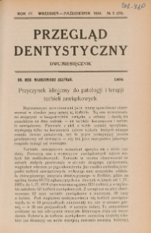 Przegląd Dentystyczny 1924, R. IV, nr 5 (23)