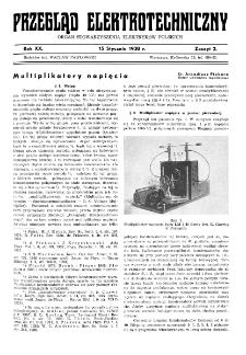 Przegląd Elektrotechniczny : organ Stowarzyszenia Elektrotechnik&oacute;w Polskich R. XX z. 2 (1938)