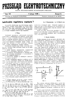 Przegląd Elektrotechniczny : organ Stowarzyszenia Elektrotechnik&oacute;w Polskich R. XX z. 3 (1938)