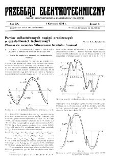 Przegląd Elektrotechniczny : organ Stowarzyszenia Elektrotechnik&oacute;w Polskich R. XX z. 7 (1938)