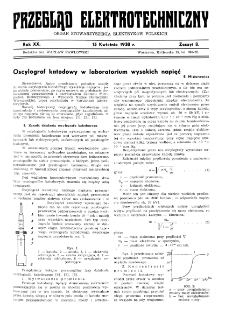Przegląd Elektrotechniczny : organ Stowarzyszenia Elektrotechnik&oacute;w Polskich R. XX z. 8 (1938)