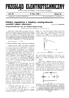 Przegląd Elektrotechniczny : organ Stowarzyszenia Elektrotechnik&oacute;w Polskich R. XX z. 10 (1938)