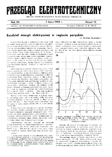 Przegląd Elektrotechniczny : organ Stowarzyszenia Elektrotechnik&oacute;w Polskich R. XX z. 13 (1938)