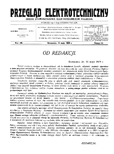 Przegląd Elektrotechniczny : organ Stowarzyszenia Elektrotechnik&oacute;w Polskich R. VIII z. 10 (1926)