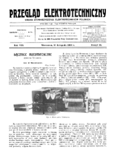 Przegląd Elektrotechniczny : organ Stowarzyszenia Elektrotechnik&oacute;w Polskich R. VIII z. 22 (1926)