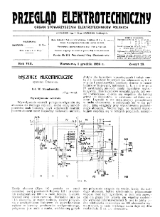 Przegląd Elektrotechniczny : organ Stowarzyszenia Elektrotechnik&oacute;w Polskich R. VIII z. 23 (1926)