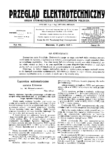 Przegląd Elektrotechniczny : organ Stowarzyszenia Elektrotechnik&oacute;w Polskich R. VIII z. 24 (1926)