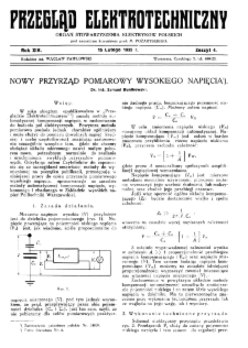 Przegląd Elektrotechniczny : organ Stowarzyszenia Elektrotechnik&oacute;w Polskich R. XIV z. 4 (1932)