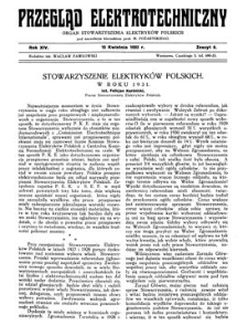 Przegląd Elektrotechniczny : organ Stowarzyszenia Elektrotechnik&oacute;w Polskich R. XIV z. 8 (1932)