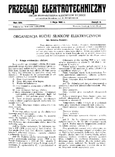Przegląd Elektrotechniczny : organ Stowarzyszenia Elektrotechnik&oacute;w Polskich R. XIV z. 9 (1932)