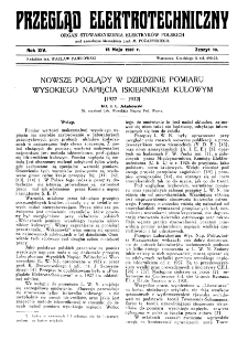 Przegląd Elektrotechniczny : organ Stowarzyszenia Elektrotechnik&oacute;w Polskich R. XIV z. 10 (1932)