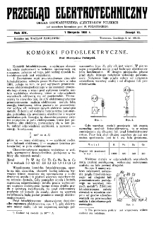 Przegląd Elektrotechniczny : organ Stowarzyszenia Elektrotechnik&oacute;w Polskich R. XIV z. 15 (1932)