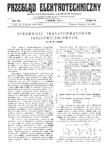 Przegląd Elektrotechniczny : organ Stowarzyszenia Elektrotechnik&oacute;w Polskich R. XIV z. 23 (1932)
