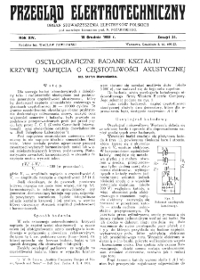 Przegląd Elektrotechniczny : organ Stowarzyszenia Elektrotechnik&oacute;w Polskich R. XIV z. 24 (1932)