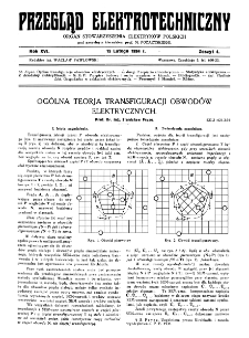 Przegląd Elektrotechniczny : organ Stowarzyszenia Elektrotechnik&oacute;w Polskich R. XVI z. 4 (1934)
