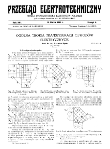 Przegląd Elektrotechniczny : organ Stowarzyszenia Elektrotechnik&oacute;w Polskich R. XVI z. 6 (1934)