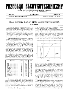 Przegląd Elektrotechniczny : organ Stowarzyszenia Elektrotechnik&oacute;w Polskich R. XVI z. 10 (1934)