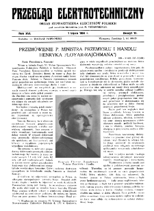 Przegląd Elektrotechniczny : organ Stowarzyszenia Elektrotechnik&oacute;w Polskich R. XVI z. 13 (1934)