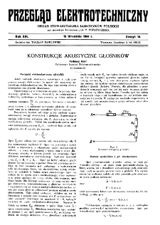 Przegląd Elektrotechniczny : organ Stowarzyszenia Elektrotechnik&oacute;w Polskich R. XVI z. 18 (1934)