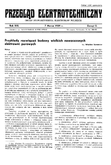 Przegląd Elektrotechniczny : organ Stowarzyszenia Elektrotechnik&oacute;w Polskich R. XXI z. 5 (1939)