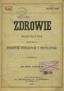 Zdrowie: miesięcznik poświęcony hygienie publicznej i prywatnej 1888, nr 28