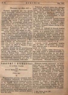 Zdrowie: miesięcznik poświęcony hygienie publicznej i prywatnej 1887, nr 20