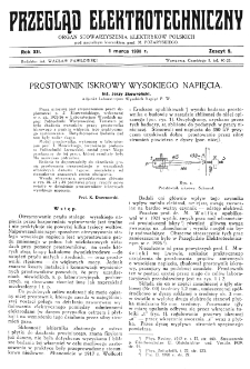 Przegląd Elektrotechniczny : organ Stowarzyszenia Elektrotechnik&oacute;w Polskich R. XII z. 5 (1930)