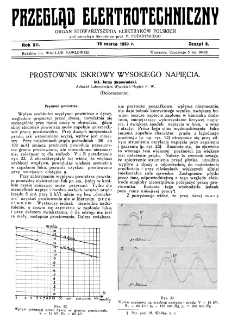 Przegląd Elektrotechniczny : organ Stowarzyszenia Elektrotechnik&oacute;w Polskich R. XII z. 6 (1930)