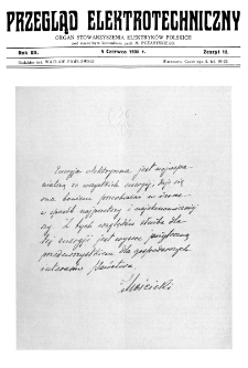 Przegląd Elektrotechniczny : organ Stowarzyszenia Elektrotechnik&oacute;w Polskich R. XII z. 12 (1930)
