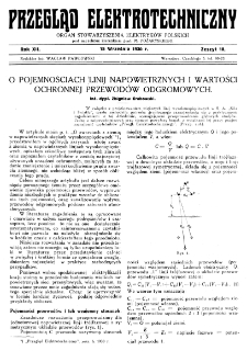 Przegląd Elektrotechniczny : organ Stowarzyszenia Elektrotechnik&oacute;w Polskich R. XII z. 18 (1930)