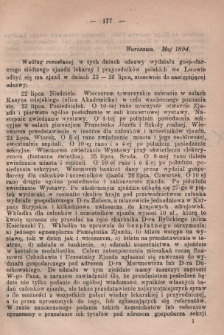 Zdrowie: miesięcznik poświęcony hygienie publicznej i prywatnej 1894, maj