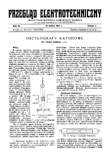 Przegląd Elektrotechniczny : organ Stowarzyszenia Elektrotechnik&oacute;w Polskich R. XI z. 6 (1929)