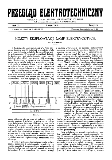 Przegląd Elektrotechniczny : organ Stowarzyszenia Elektrotechnik&oacute;w Polskich R. XI z. 9 (1929)