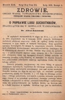 Zdrowie: organ Warsz. Towarzystwa Hygienicznego, poświęcony hygienie publicznej i prywatnej 1903, R. XIX, T. III, z. 2