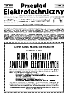 Przegląd Elektrotechniczny : organ Stowarzyszenia Elektrotechnik&oacute;w Polskich R. XXIII z. 5/6 (1947)