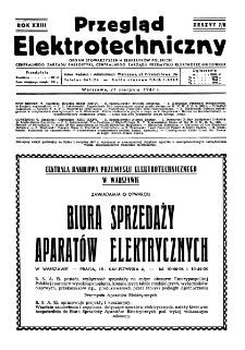 Przegląd Elektrotechniczny : organ Stowarzyszenia Elektrotechnik&oacute;w Polskich R. XXIII z. 7/8 (1947)