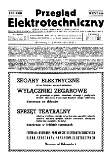 Przegląd Elektrotechniczny : organ Stowarzyszenia Elektrotechnik&oacute;w Polskich R. XXIII z. 9/10 (1947)